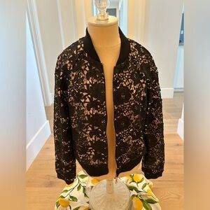 EUC Stella & Dot lace bomber jacket